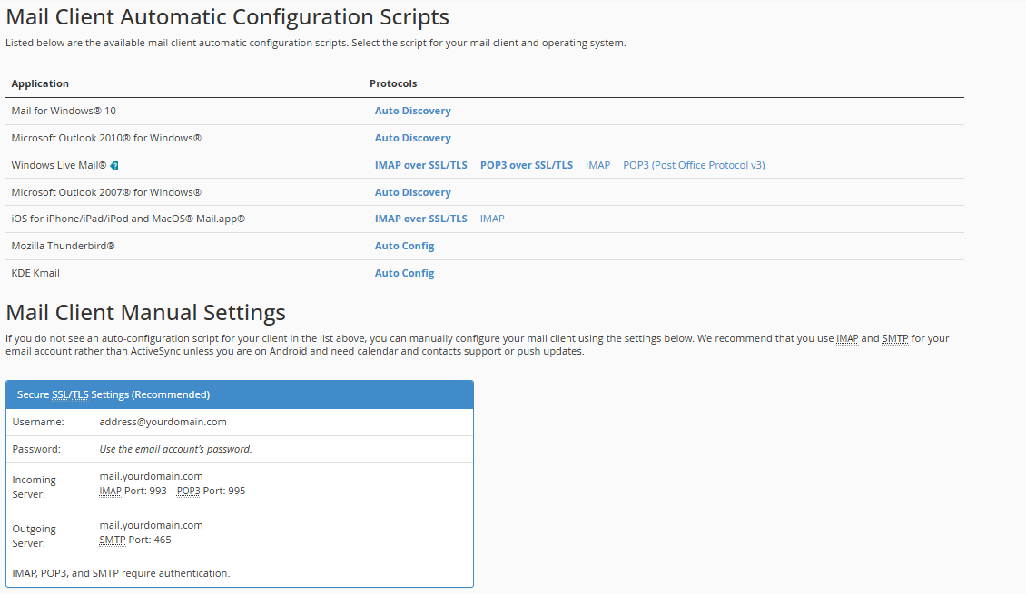 Connect devices settings