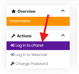 log into cpanel button